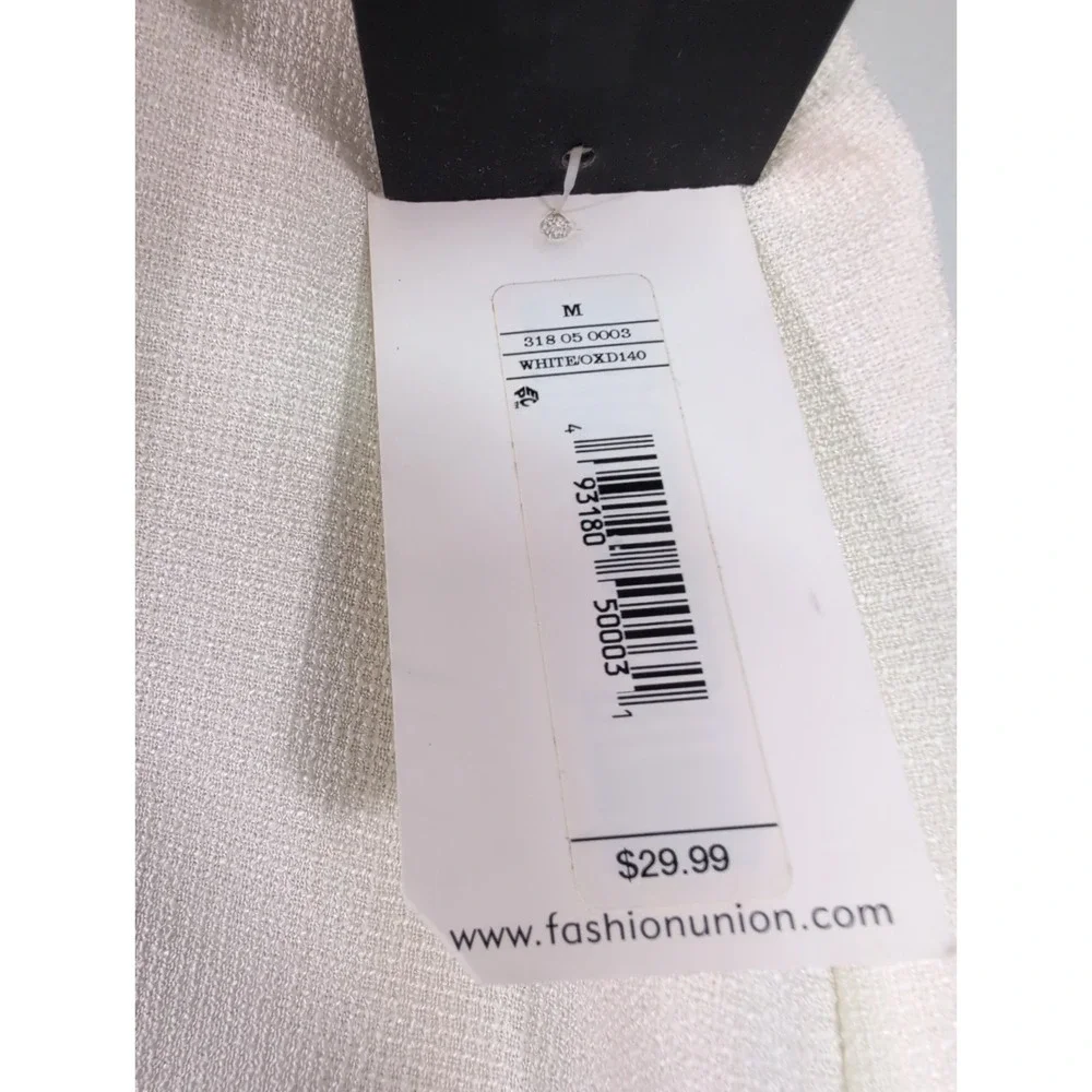 Women's FASHION UNION Off White Textured Skirt Size M NWT